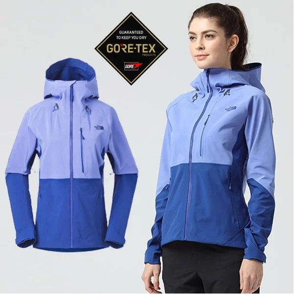 【美國 The North Face】女款 GORE-TEX 防水透氣耐磨可調節連帽外套/3CH7 藍/紫 V✿30E010